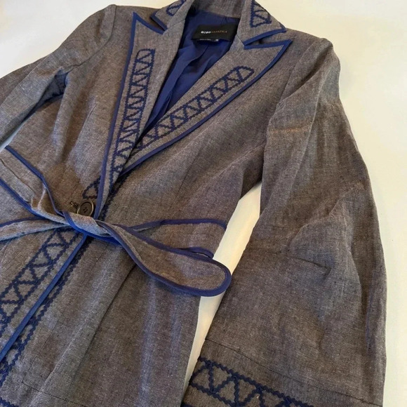 BCBG Maxazria Fitted Linen Cotton Blazer XS - Picture 4 of 12